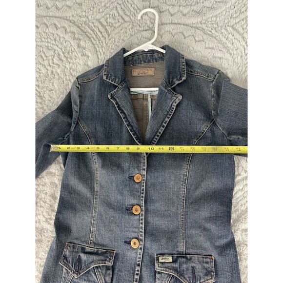 Vintage 90’s Levi Strauss Signature Women’s Blazer Jacket Stretch Denim Sz M - Picture 8 of 10